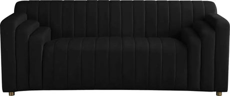 Meridian Furniture - Naya Velvet Loveseat In Black - 637Black-L