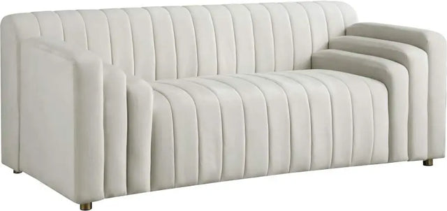 Meridian Furniture - Naya Velvet Loveseat In Cream - 637Cream-L