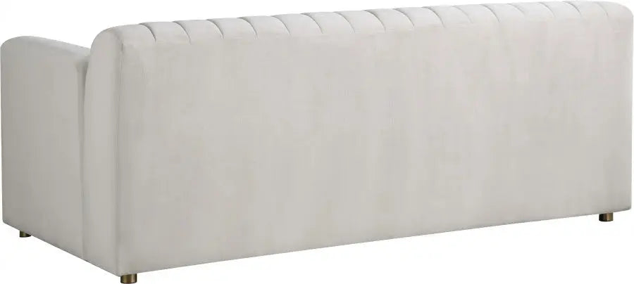 Meridian Furniture - Naya Velvet Loveseat In Cream - 637Cream-L