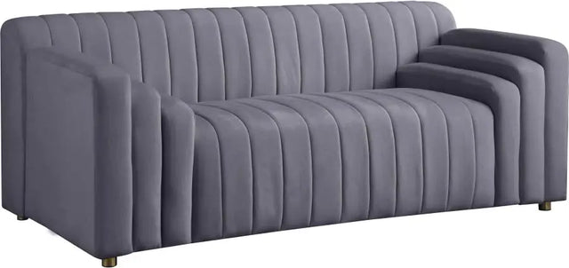 Meridian Furniture - Naya Velvet Loveseat In Grey - 637Grey-L