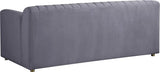 Meridian Furniture - Naya Velvet Loveseat In Grey - 637Grey-L