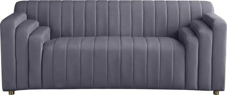 Meridian Furniture - Naya Velvet Loveseat In Grey - 637Grey-L