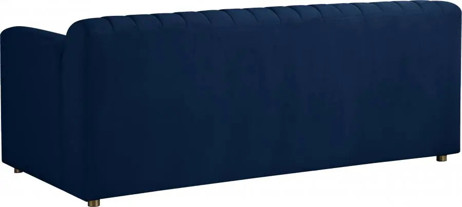 Meridian Furniture - Naya Velvet Loveseat In Navy - 637Navy-L