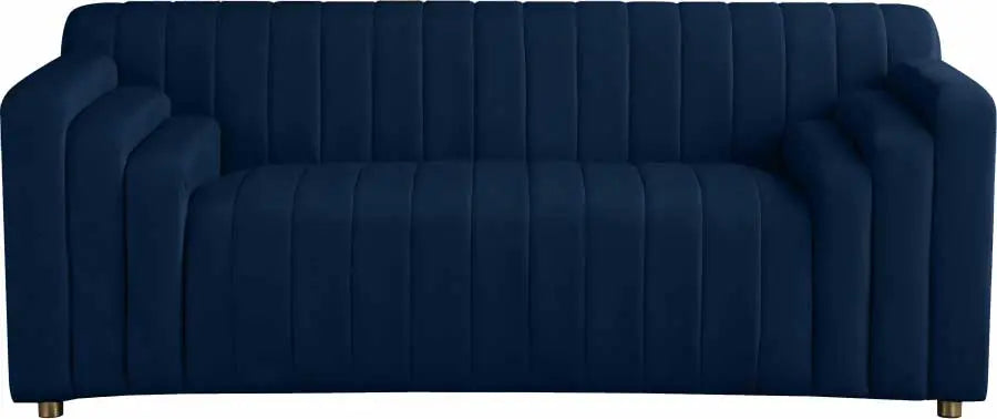 Meridian Furniture - Naya Velvet Loveseat In Navy - 637Navy-L