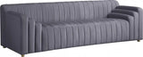 Meridian Furniture - Naya Velvet Sofa In Grey - 637Grey-S