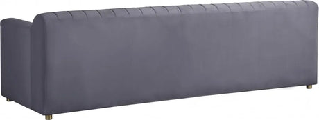 Meridian Furniture - Naya Velvet Sofa In Grey - 637Grey-S