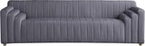 Meridian Furniture - Naya Velvet Sofa In Grey - 637Grey-S