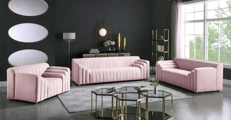 Meridian Furniture - Naya Velvet Sofa In Pink - 637Pink-S