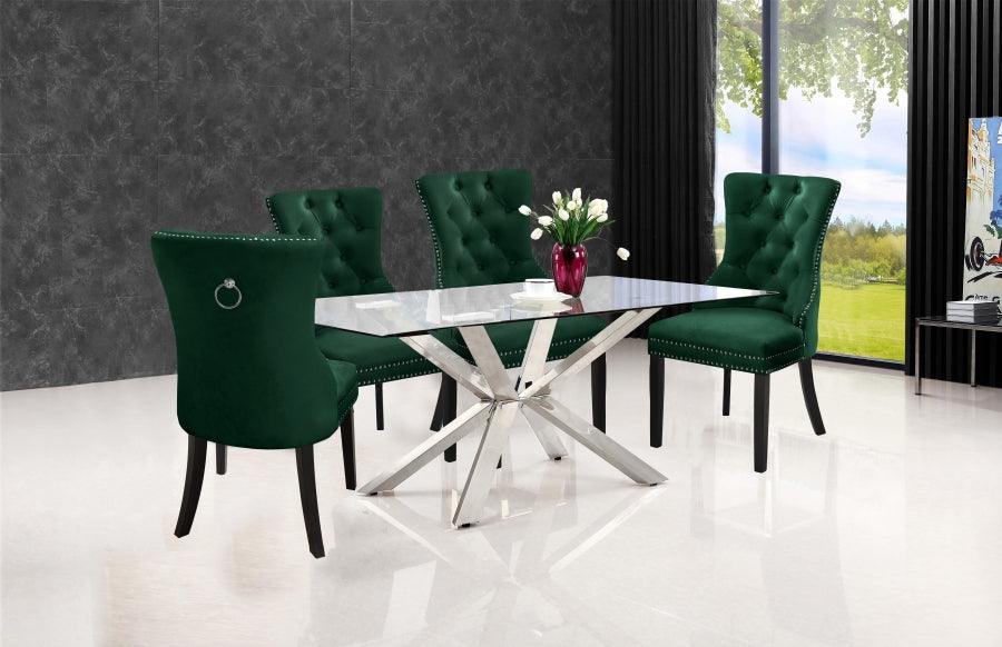 Meridian Furniture - Nikki Dining Chair In Green (Set Of 2) - 740Green-C - Home Elegance USA