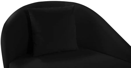 Meridian Furniture - Nolan Velvet Chaise In Black - 656Black-Chaise