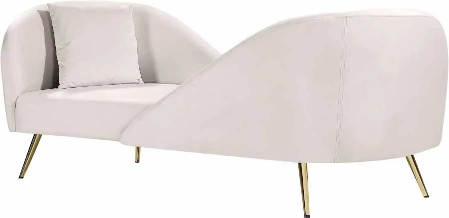 Meridian Furniture - Nolan Velvet Chaise In Cream - 656Cream-Chaise