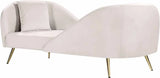 Meridian Furniture - Nolan Velvet Chaise In Cream - 656Cream-Chaise