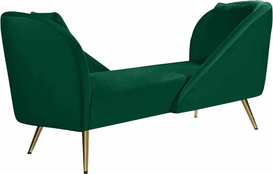 Meridian Furniture - Nolan Velvet Chaise In Green - 656Green-Chaise