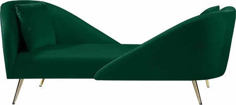 Meridian Furniture - Nolan Velvet Chaise In Green - 656Green-Chaise