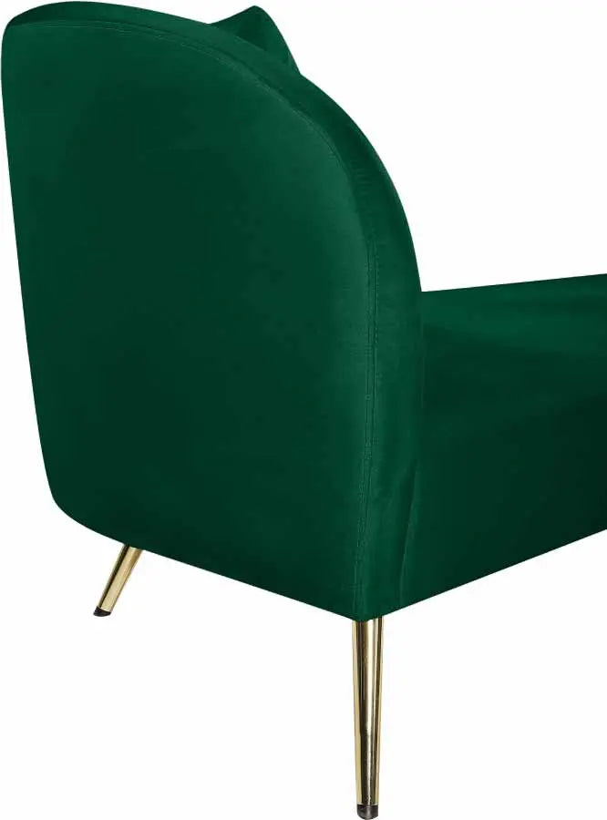 Meridian Furniture - Nolan Velvet Chaise In Green - 656Green-Chaise