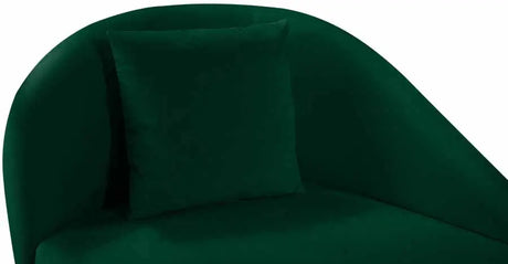 Meridian Furniture - Nolan Velvet Chaise In Green - 656Green-Chaise