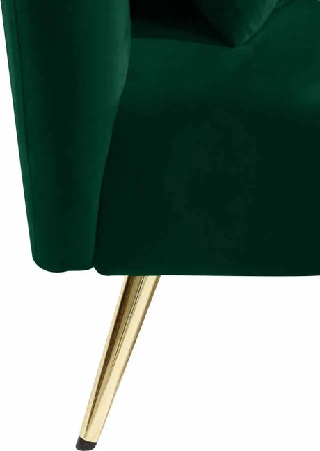 Meridian Furniture - Nolan Velvet Chaise In Green - 656Green-Chaise