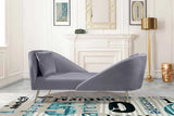 Meridian Furniture - Nolan Velvet Chaise In Grey - 656Grey-Chaise