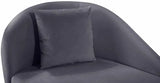 Meridian Furniture - Nolan Velvet Chaise In Grey - 656Grey-Chaise