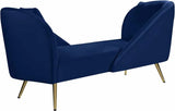 Meridian Furniture - Nolan Velvet Chaise In Navy - 656Navy-Chaise