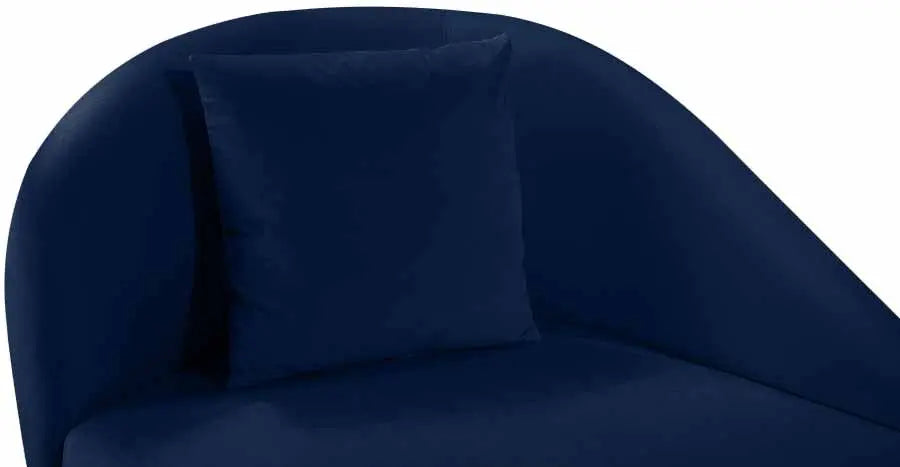 Meridian Furniture - Nolan Velvet Chaise In Navy - 656Navy-Chaise