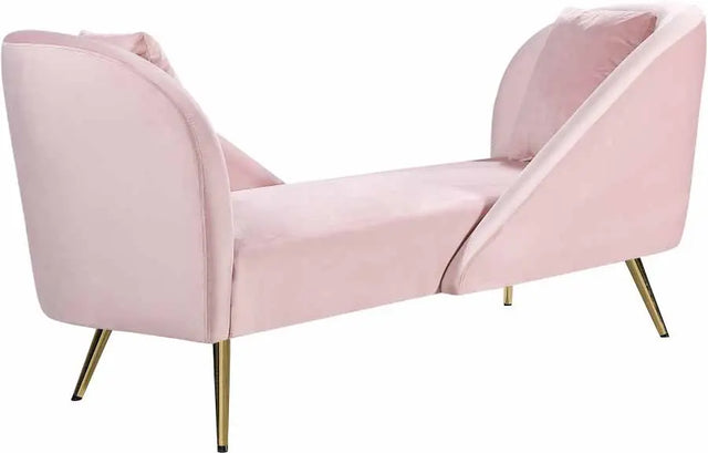 Meridian Furniture - Nolan Velvet Chaise In Pink - 656Pink-Chaise