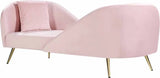 Meridian Furniture - Nolan Velvet Chaise In Pink - 656Pink-Chaise