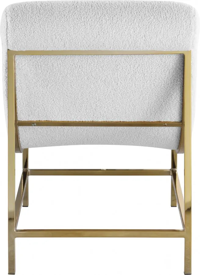 Meridian Furniture - Nube Faux Sheepskin Fur Accent Chair In White - 509Fur
