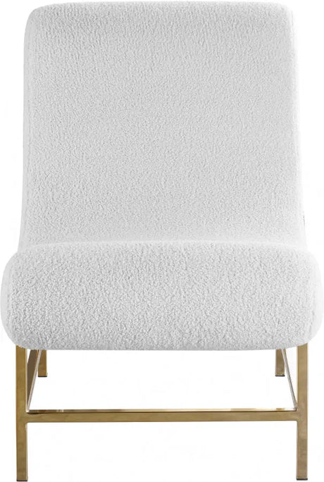 Meridian Furniture - Nube Faux Sheepskin Fur Accent Chair In White - 509Fur