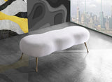 Meridian Furniture - Nube Faux Sheepskin Fur Bench In White - 109Fur