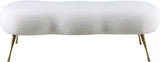 Meridian Furniture - Nube Faux Sheepskin Fur Bench In White - 109Fur