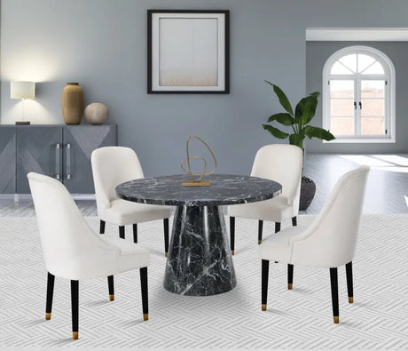 Meridian Furniture - Omni 48" Dining Table In Black - White - 922-T