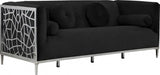 Meridian Furniture - Opal 3 Piece Living Room Set In Black - 672Black-S-3Set