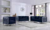 Meridian Furniture - Opal 3 Piece Living Room Set In Navy - 672Navy-S-3Set