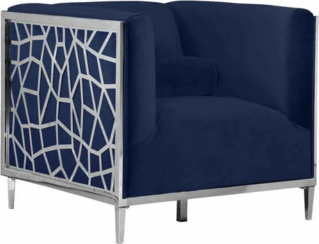 Meridian Furniture - Opal 3 Piece Living Room Set In Navy - 672Navy-S-3Set