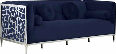 Meridian Furniture - Opal 3 Piece Living Room Set In Navy - 672Navy-S-3Set