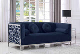 Meridian Furniture - Opal 3 Piece Living Room Set In Navy - 672Navy-S-3Set