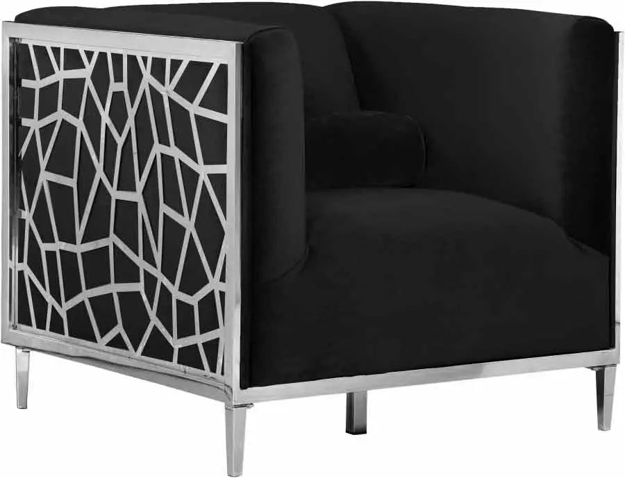Meridian Furniture - Opal Velvet Chair In Black - 672Black-C