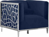 Meridian Furniture - Opal Velvet Chair In Navy - 672Navy-C