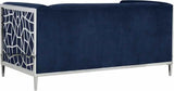 Meridian Furniture - Opal Velvet Loveseat In Navy - 672Navy-L