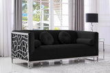 Meridian Furniture - Opal Velvet Sofa In Black - 672Black-S