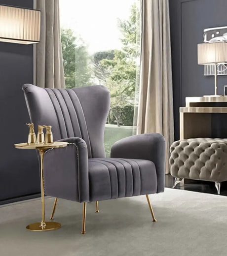 Meridian Furniture - Opera Velvet Accent Chair In Grey - 532Grey