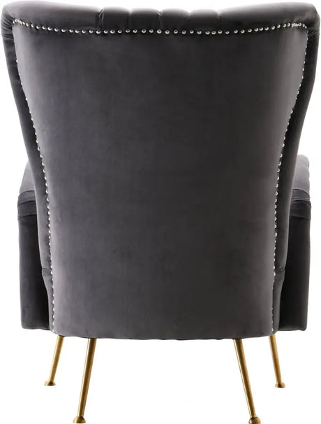 Meridian Furniture - Opera Velvet Accent Chair In Grey - 532Grey