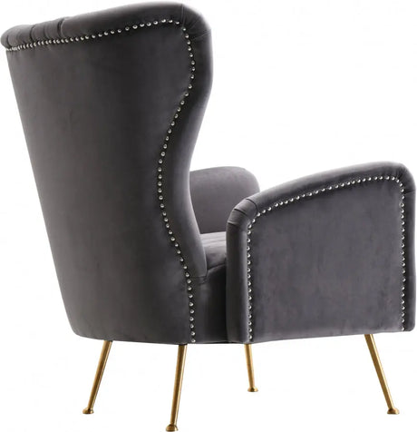 Meridian Furniture - Opera Velvet Accent Chair In Grey - 532Grey