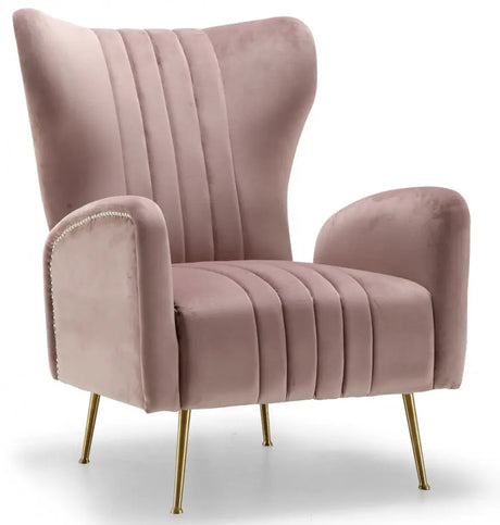 Meridian Furniture - Opera Velvet Accent Chair In Pink - 532Pink