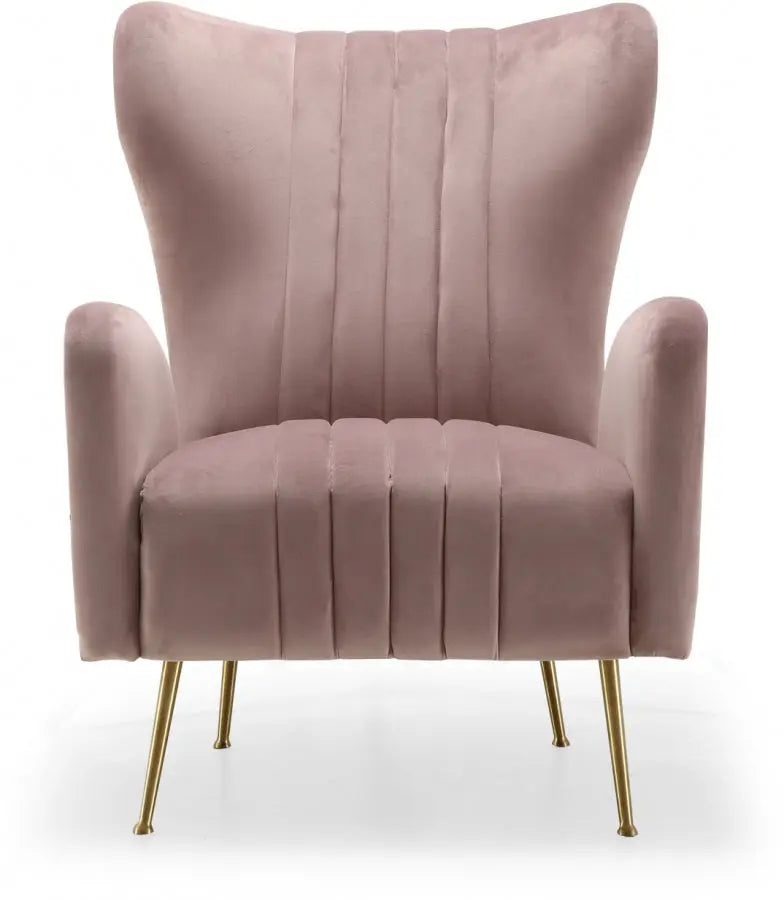 Meridian Furniture - Opera Velvet Accent Chair In Pink - 532Pink