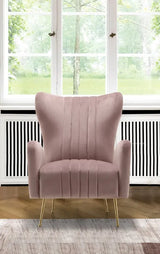 Meridian Furniture - Opera Velvet Accent Chair In Pink - 532Pink
