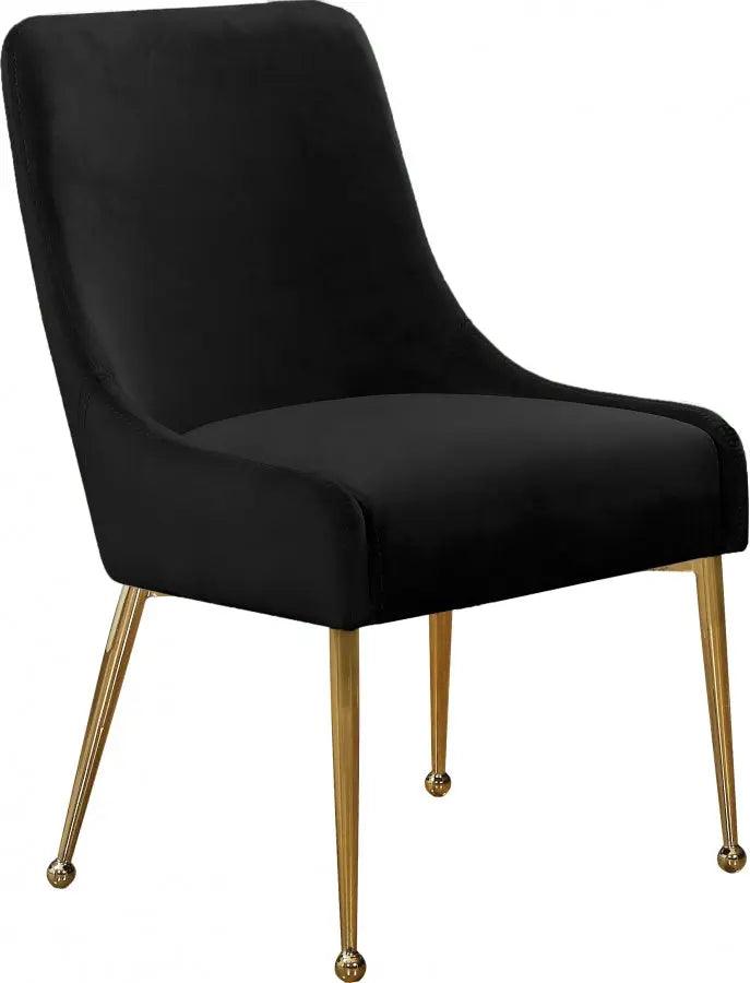 Meridian Furniture - Owen Velvet Dining Chair Set Of 2 In Black - 744Black