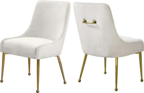 Meridian Furniture - Owen Velvet Dining Chair Set Of 2 In Cream - 744Cream