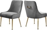 Meridian Furniture - Owen Velvet Dining Chair Set Of 2 In Grey - 744Grey